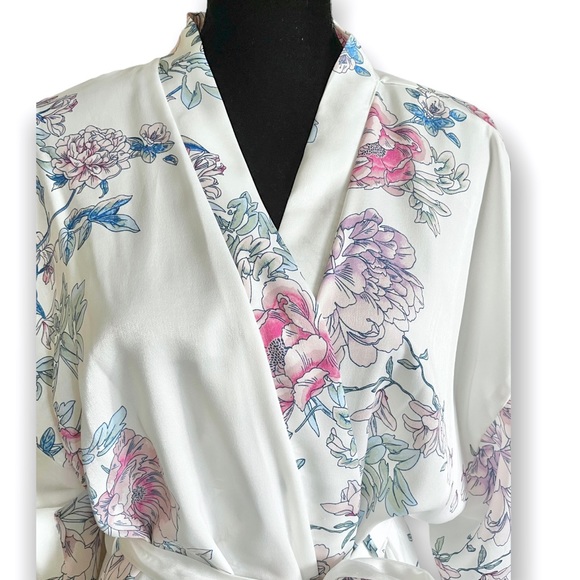 In Bloom by Jonquil Mia women’s floral wrap robe sleep loungewear chiffon L - Picture 5 of 13